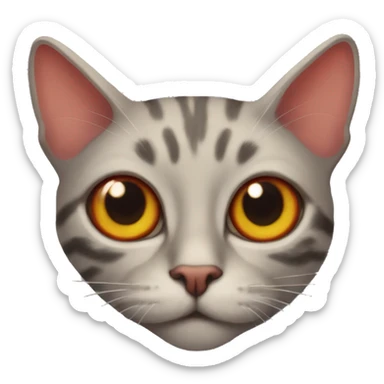 red bug-eyed cat sticker