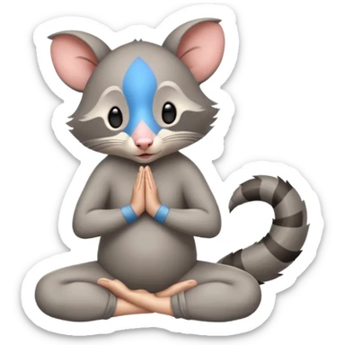 Possum doing yoga  sticker