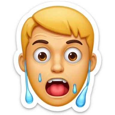 Crazy looking guy drooling sticker