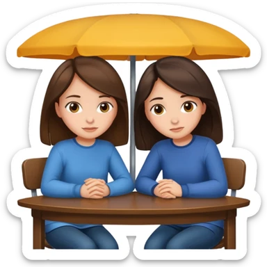 books club girls only under the table, two with brunette hair   sticker