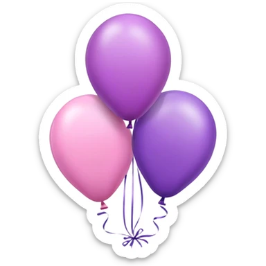 Pink #2 birthday balloon and purple #3 birthday balloon  sticker