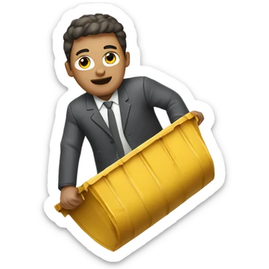 The man flying on rubbish sticker