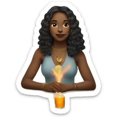 Women with tarot card sticker