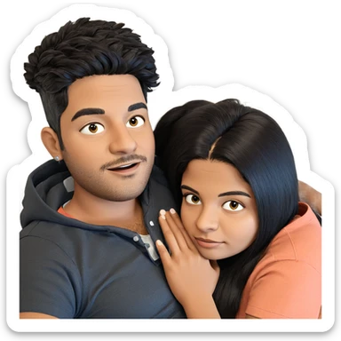 couple lounging on a pillow sticker