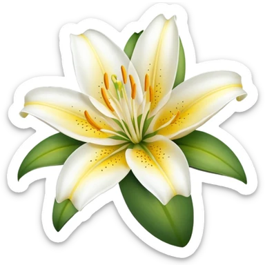 lily flower with yellow center sticker