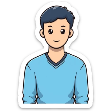 light blue V-neck sweater sticker