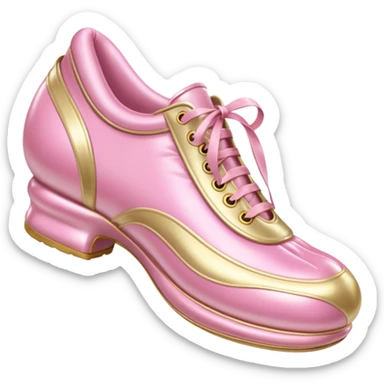 vintage rococo pale gold & pink inflatable puffy shoe sticker