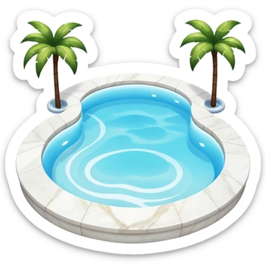 Outdoor luxurious expensive big white marble pools sticker