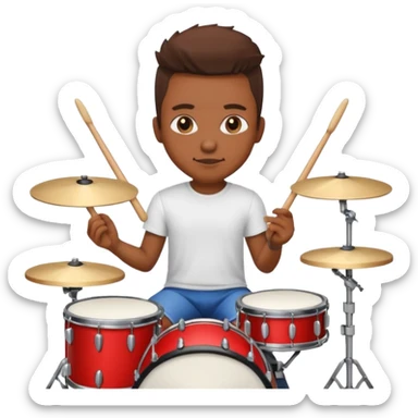 drummer at drum kit sticker