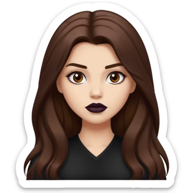 a pretty bratz fair girl with brown long hair styled well, looking like a baddie sticker