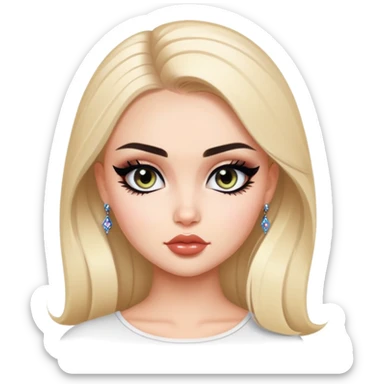 russian beauty, pretty eyes, black eyeliner, pretty bratz baddie sticker