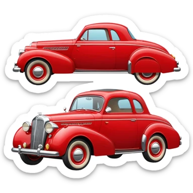 classic red car sticker