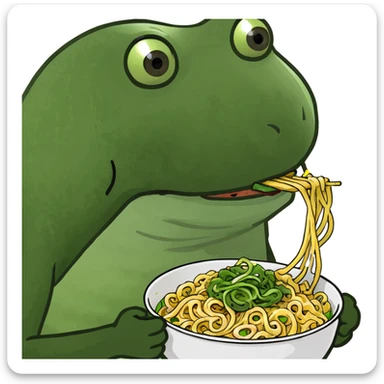 bufo eating noodles sticker