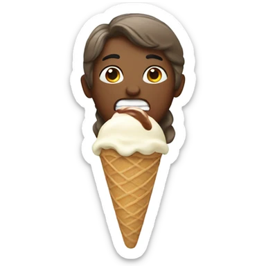 Ice spice eating ice cream sticker