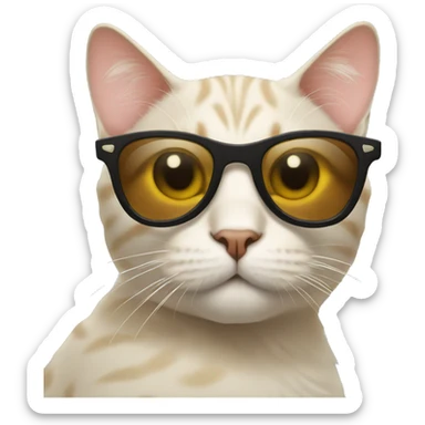 Cat with sunglasses sticker