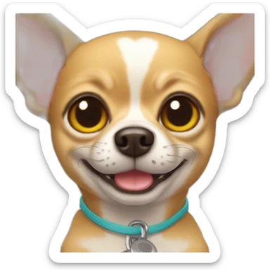 Chihuahua dressed as a Good Guy toy sticker
