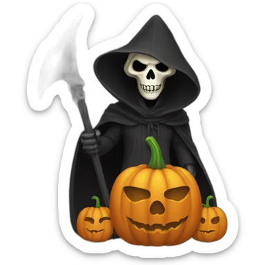 Reaper costume with Pumpkin Mask sticker