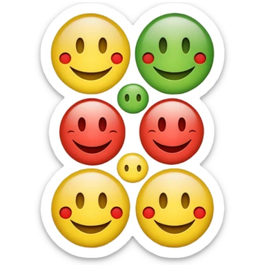 A statisfaction scale with three smileys (red, yellow, green) sticker