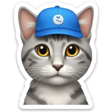 Cat wearing a blue cap  sticker