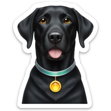 Black lab with halo sticker