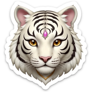 ESO Female white tiger khajiit leader of the umbral rose  sticker