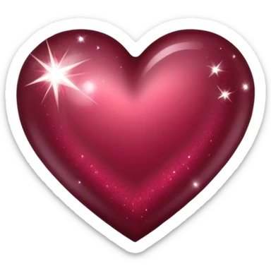 Burgundy heart sparkle  sticker