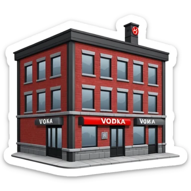 The dark building of the vodka store sticker