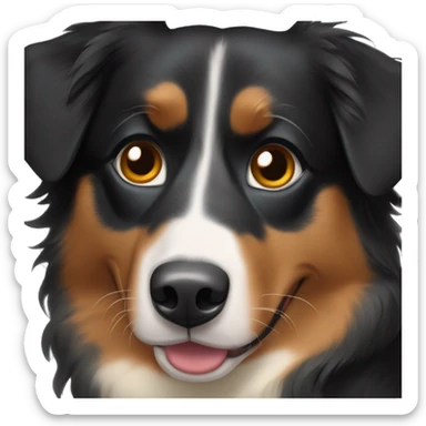 Black and tan Australian shepherd dog mostly black sticker