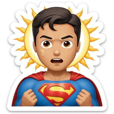 Superman spewing shit in the sun sticker