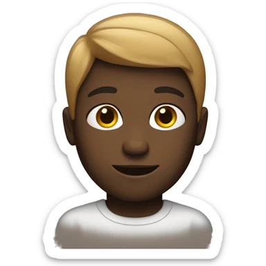 boy with a middle part haircut sticker