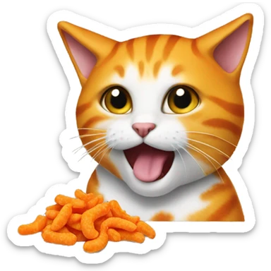 Cat eating cheetos sticker