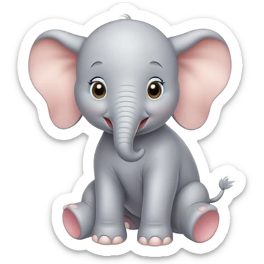 baby white dumbo elephant disney sticker