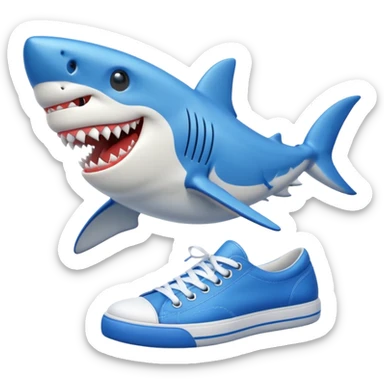 Tralalero tralala shark with blue shoes sticker