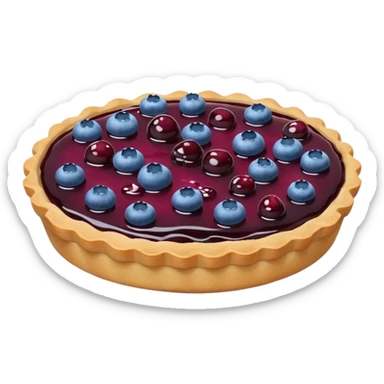 Make an emoji of a blueberry tart (small) that's broken off a bit so you can see the blueberry jam sticker