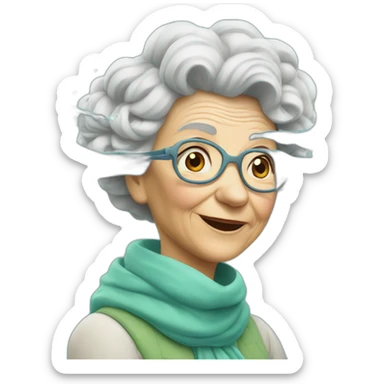 grand mere dans l eau sticker