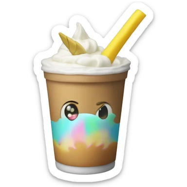 Unicornio con batido de plátano  sticker