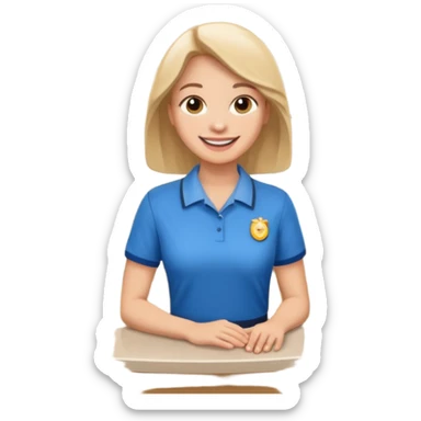 tourist \ standing on hotel reception desk  sticker