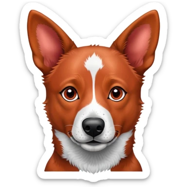 head shot of a red heeler cattle dog with speckled red coat and pointed ears sticker