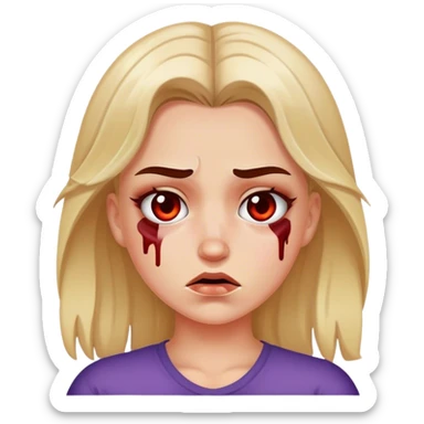 Whit girl who just got into a fight sticker