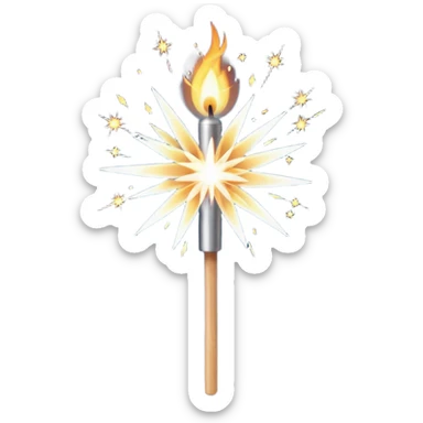 white sparkler on a stick sticker