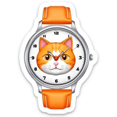 Watch with orange cat on it sticker