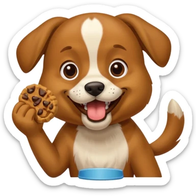 dog biting dog treat sticker