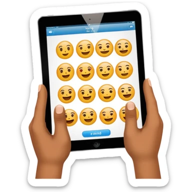Hands holdholding ipad like emjis sticker