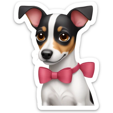 Rat terrier with bows sticker