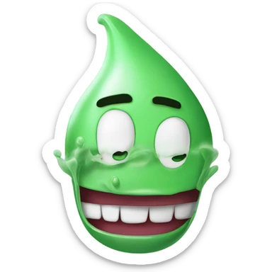 bad breath Captain underpants pointy head green smoke coming out of mouth sticker