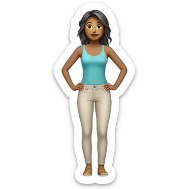 Femme avec un pantalon moulant sticker