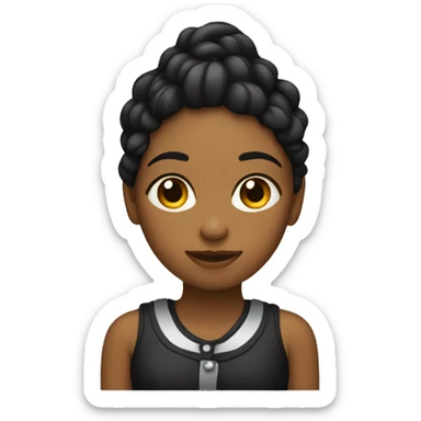 Chica con fleco color negro  sticker