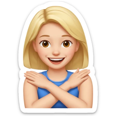 arms crossed on neck girl laughing sticker