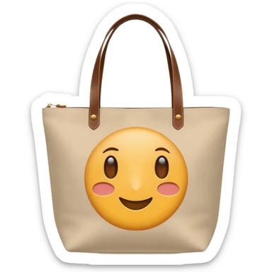 generate an ios genmoji of tote bag beige, plain beige. No drawing sticker