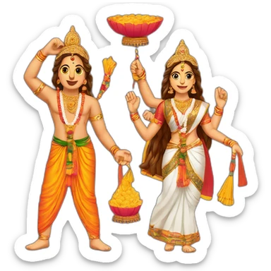Navratri gujarati festival sticker